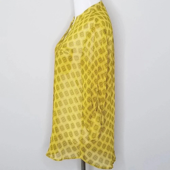 Kut from the Kloth Yellow Print Button Down S - Picture 3 of 7